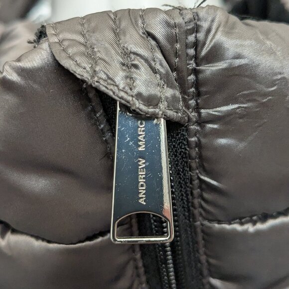 Andrew Marc Women's Duck Down Hooded Puffer Coat 3/4 Jacket Size XL Gray - Picture 4 of 13